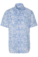 Eterna - Kortærmet Print Skjorte - Classic Fit  - Lyseblå