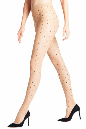 Falke - Dot Bicolor 15 D - Fashion Tights - Strømpebukser - Powder