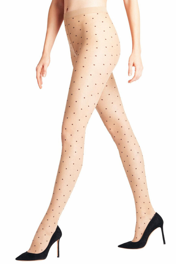 Falke - Dot Bicolor 15 D - Fashion Tights - Strømpebukser - Powder