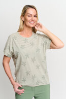 Brandtex - Stribet Løs Strikket T-shirt - Grøn