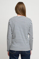 B. Coastline - Stribet Casual Langærmet T-shirt - Mørkeblå