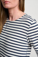 B. Coastline - Stribet Casual Langærmet T-shirt - Mørkeblå