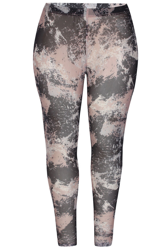 Zhenzi - Skin Mesh Leggings - Marmoreret - Sort