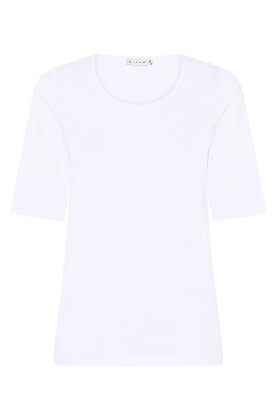 MICHA - Basis T-shirt Stræk - Medium Pasform - Hvid