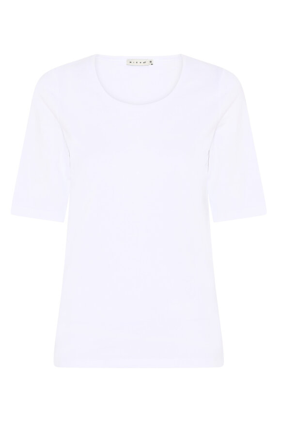 Micha - Basis T-shirt Stræk - Medium Pasform - Hvid