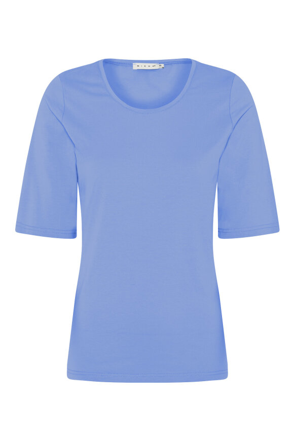 Micha - Basis T-shirt Stræk - Medium Pasform - Blå