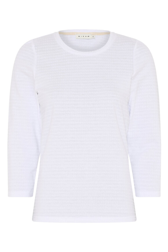 Micha - T-shirt - Perlestrik Bomuld - Hvid
