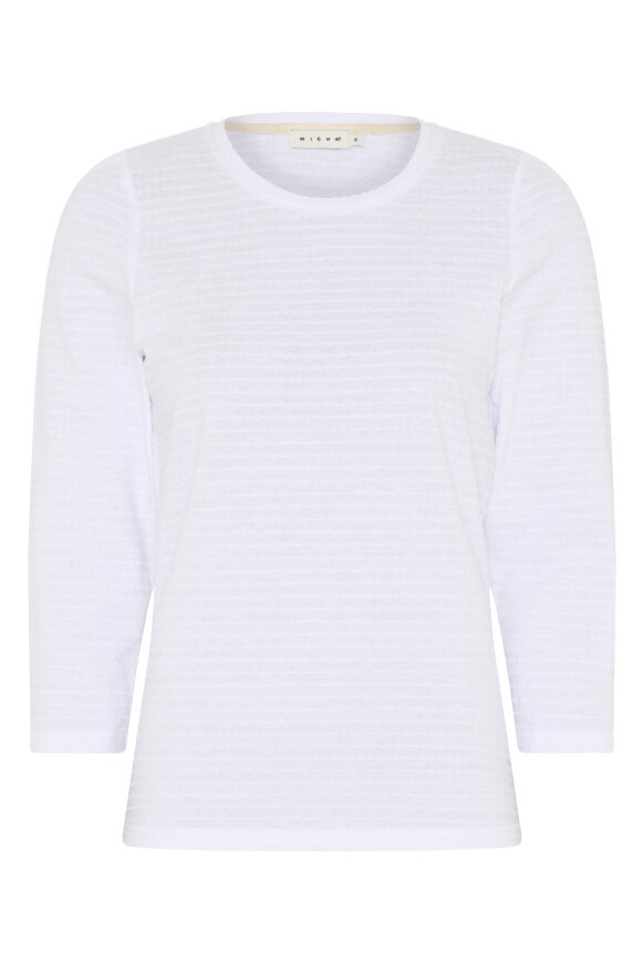 Micha - T-shirt - Perlestrik Bomuld - Hvid