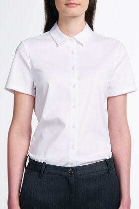 ETERNA - Jersey Skjorte - Korte Ærmer - Hvid