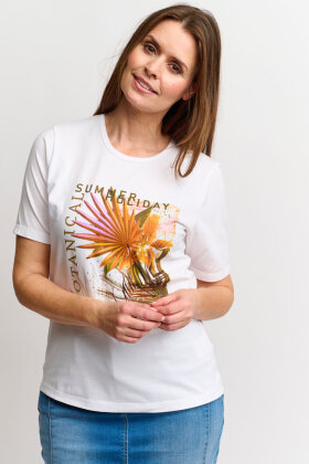 BRANDTEX - Hvid T-shirt Med Sommerprint