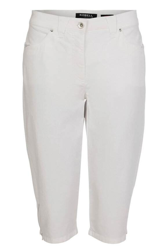 Robell - Anetta 05 Capri Shorts - Stretch Lommer - Hvid