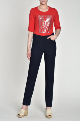 ROBELL - Bella Jeans - Elastiske Denim Bukser - Slim Fit - Mørkeblå