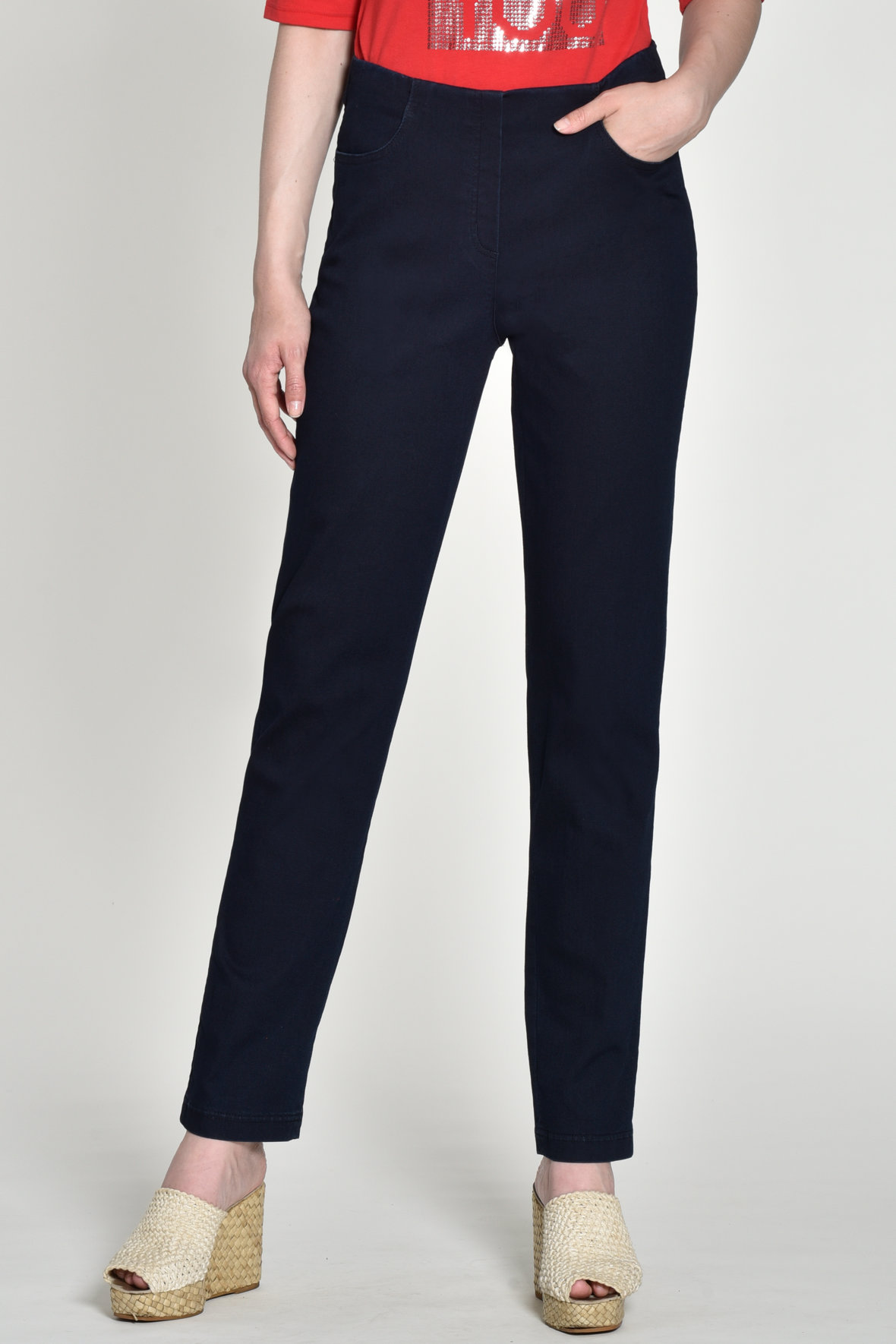 Bella Jeans slim fit med super stræk i mørkeblå til KVINDE -