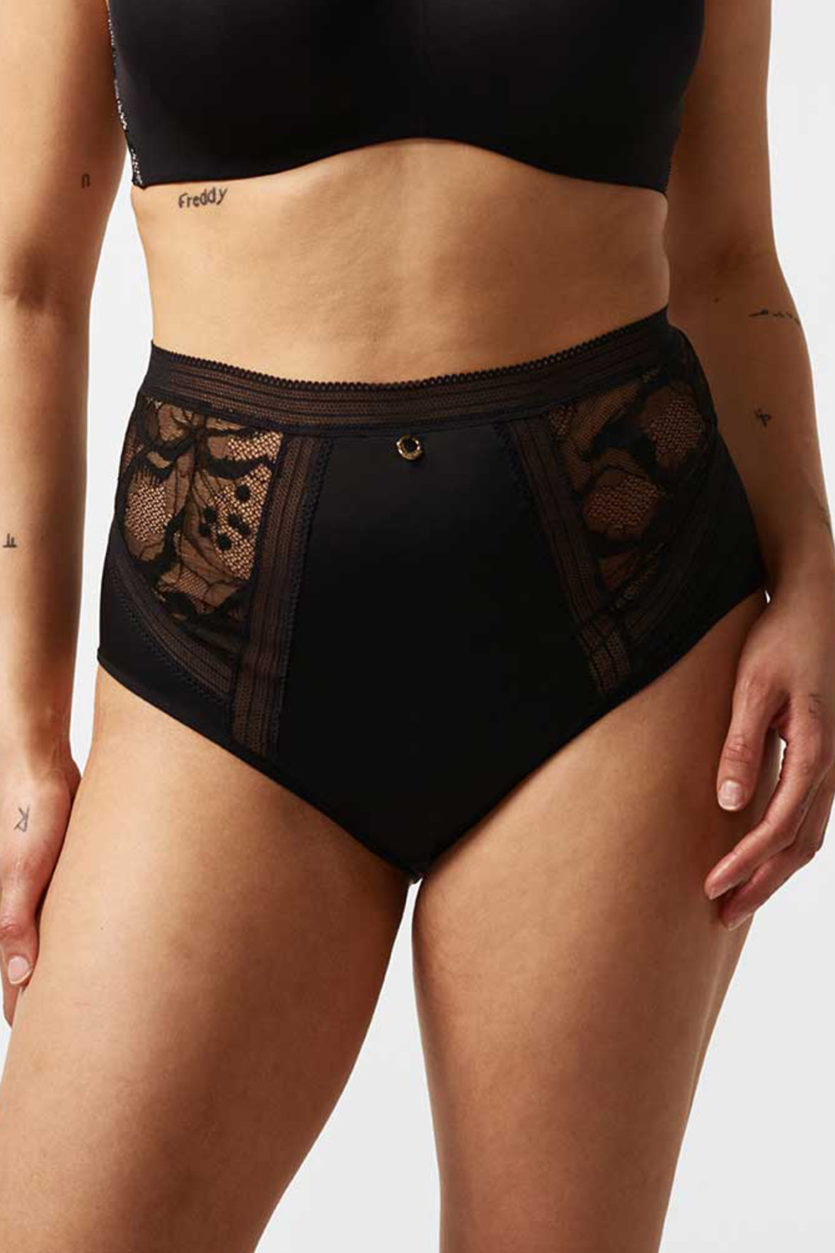 Chantelle Lace højtaljet trusse med blonde - - Hos Lohse