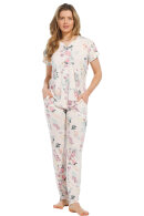 Pastunette - Pyjamas Deluxe - Flora Print - Rosa