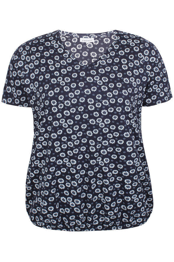 Zhenzi - Frona 015 - Print T-shirt - Relaxed Fit - Mørkeblå