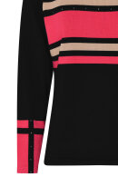 Micha - Basic Viscose Stripe Knit - Strikbluse - Pink