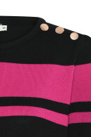 Micha - Stribet Strikbluse - Sort