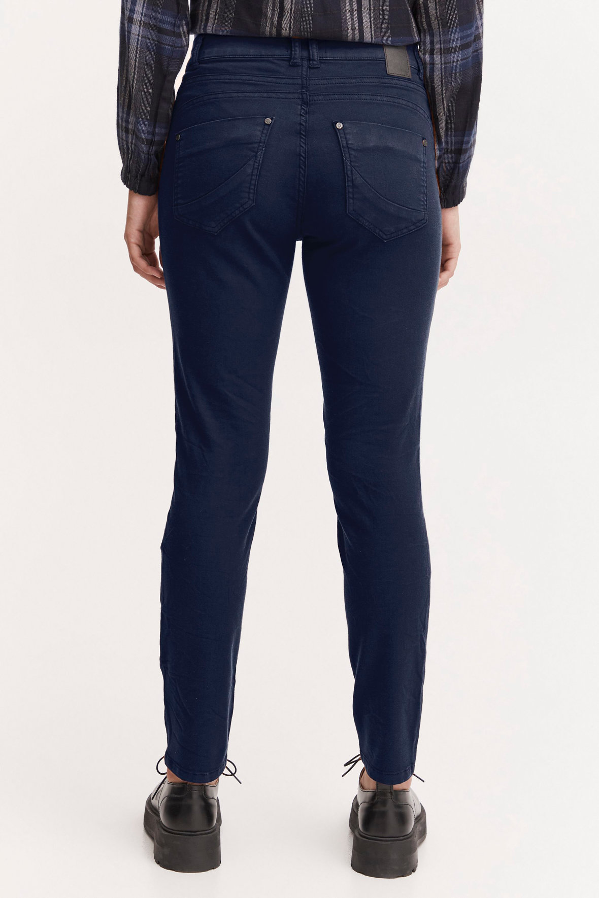 Pulz Jeans pzRosita hw pant jeans i mørkeblå med 7/8 dels Hos Lohse