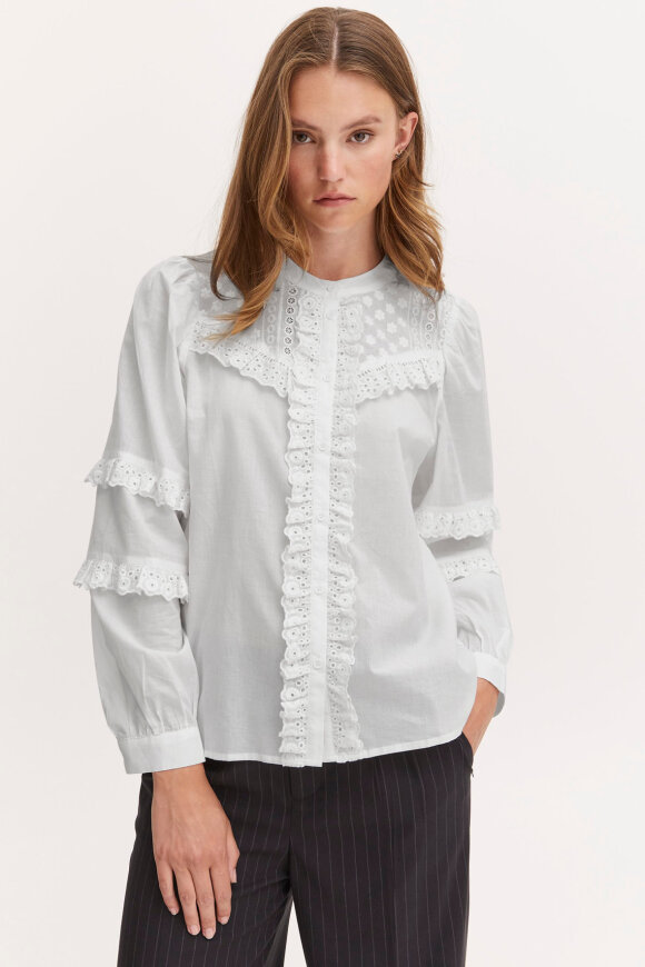 Pulz - PzBrigitta Blouse Skjorte - Hvid