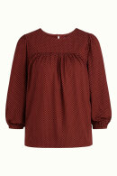 King Louie - Luella Top Close-Up - Polka Prikket Bluse - Bordeaux