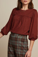 King Louie - Luella Top Close-Up - Polka Prikket Bluse - Bordeaux