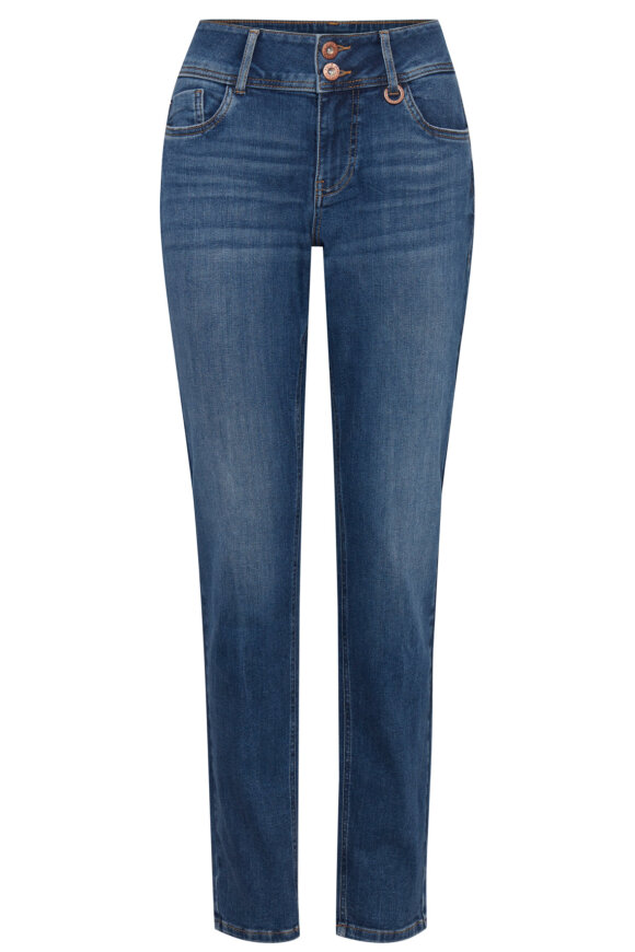 Pulz Jeans Suzy med Curved Fit & Skinny i blå - Hos Lohse