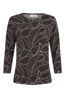 Bassini - Festlig Flora Print Bluse - Sort