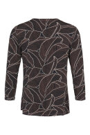 Bassini - Festlig Flora Print Bluse - Sort