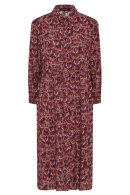 Micha - Warm Winter Print - Lang Viskose Print Kjole - Cerise