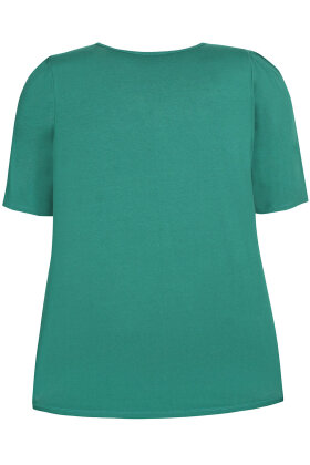 ZHENZI - Bailee 728 Ensfarvet Basis T-shirt - Puf - Grøn