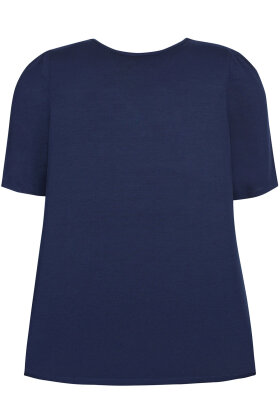 ZHENZI - Bailee 728 Ensfarvet Basis T-shirt - Puf - Mørkeblå