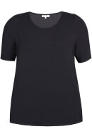 Zhenzi - Bailee 728 Ensfarvet Basis T-shirt - Puf - Sort