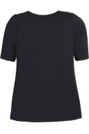 Zhenzi - Bailee 728 Ensfarvet Basis T-shirt - Puf - Sort