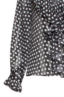 Smashed Lemon - Chiffon Bluse -Transparent Polka Prikket - Sort