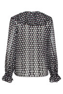 Smashed Lemon - Chiffon Bluse -Transparent Polka Prikket - Sort