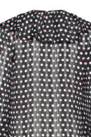 Smashed Lemon - Chiffon Bluse -Transparent Polka Prikket - Sort