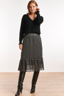 Smashed Lemon - Chiffon Nederdel -Transparent Polka Prikket - Sort