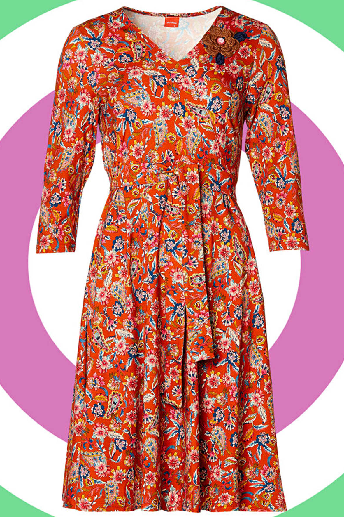 Bore Frugtbar spise duMarley Generous and sweet blomstret kjole i smuk orange - Hos Lohse