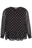 Zhenzi - Flavie 752 Polka Prikket Chiffon Bluse - Mørkebrun