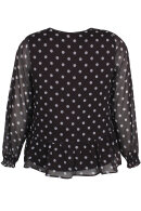 Zhenzi - Flavie 752 Polka Prikket Chiffon Bluse - Mørkebrun