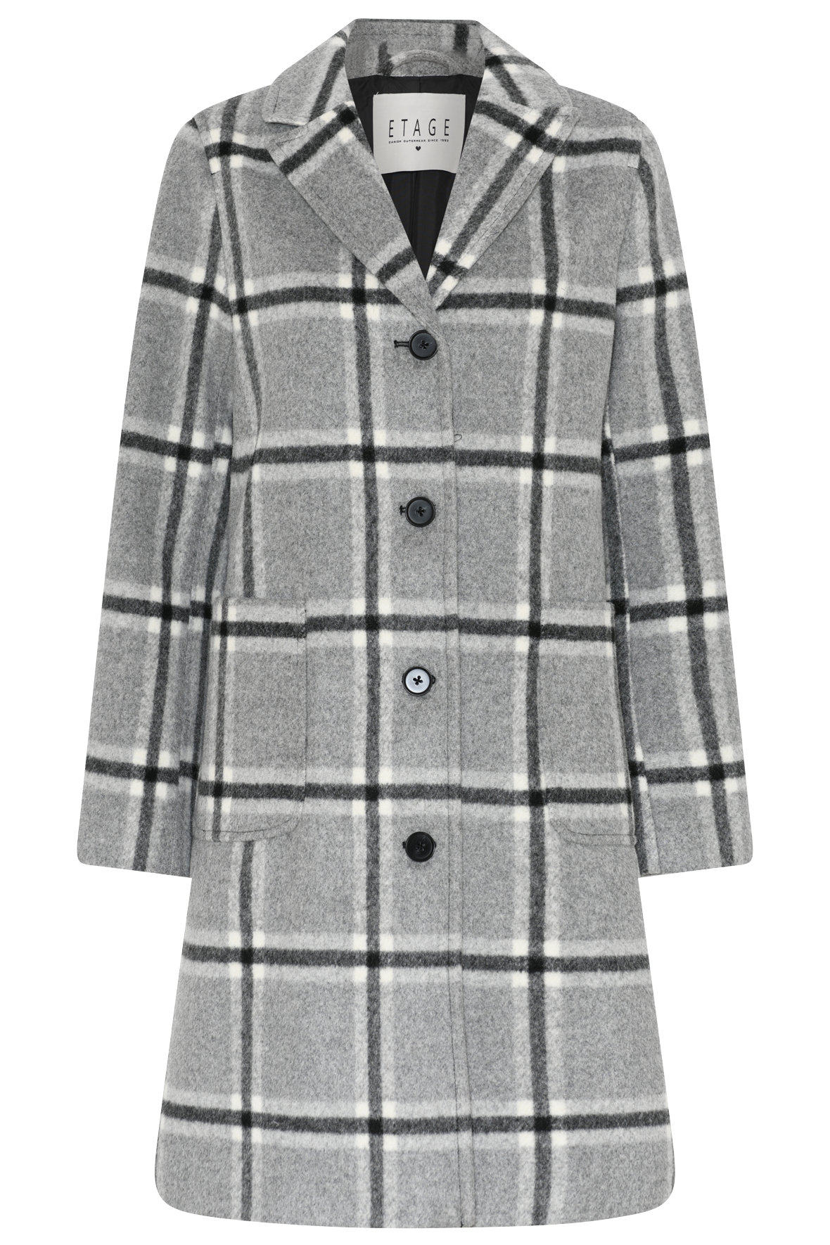 Drik Skrivemaskine spade Etage Wool Mix Jacket - ternet uldfrakke i grå til KVINDER - Hos Lohse