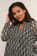 Kaffe Curve - KC-Smila Dress - Print Kjole - Sort