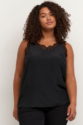 Kaffe Curve - KC-Jakobine Top - Blonde - Sort