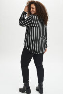 Kaffe Curve - KC-Sida Blouse - Stribet Bluse - Sort