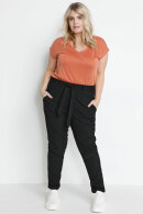 Kaffe Curve - KC-Jia Belt Pants - Jersey & Væv Bukser - Sort