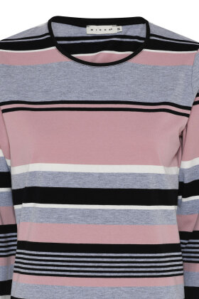 MICHA - Basic Winter Stripe T-shirt - Stribet - Sort