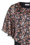 Bassini - Festbluse - To Delt Med Blomstret Print - Sort