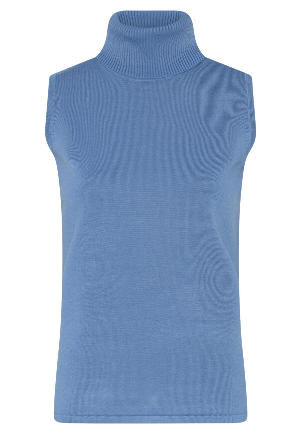 Micha - Basic Viscose Knit - Strik Uden Ærmer - Blå