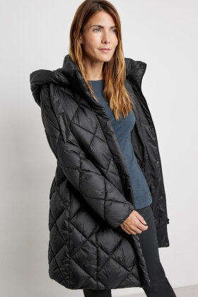 Gerry Weber - Quiltet Varm Vinterfrakke - Diamant - Sort